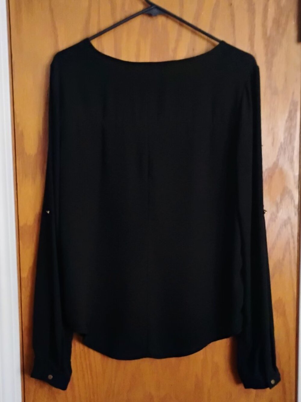 Black long-sleeve blouse